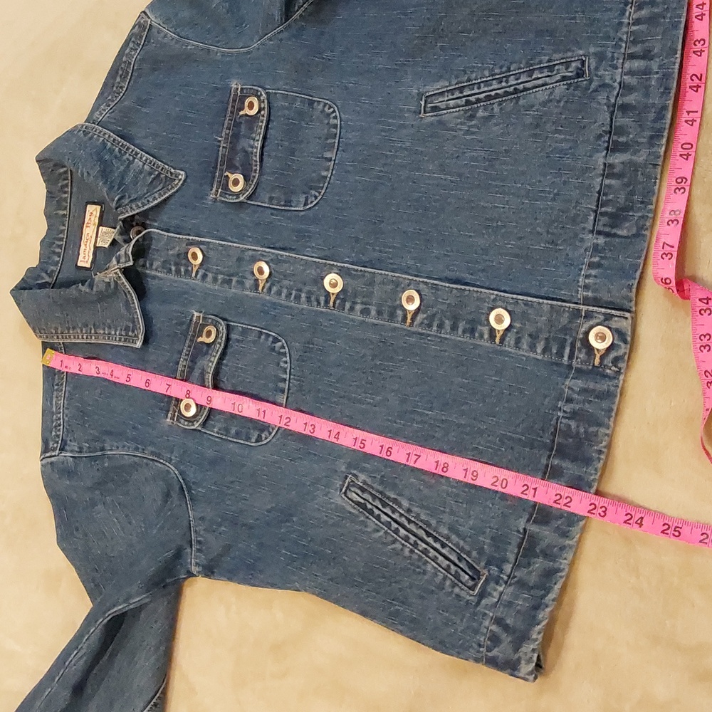 Vintage 80's JAMAICA BAY Blue Denim Button Up Jean Jacket Womens Size L - Picture 9 of 12